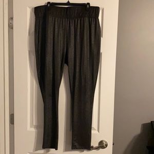 Black sparkle metallic leggings